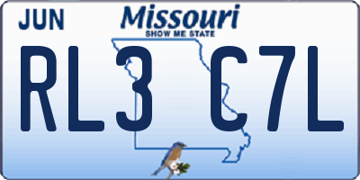 MO license plate RL3C7L