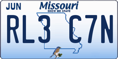 MO license plate RL3C7N