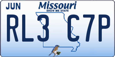 MO license plate RL3C7P