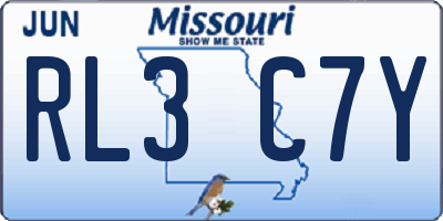 MO license plate RL3C7Y