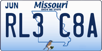 MO license plate RL3C8A