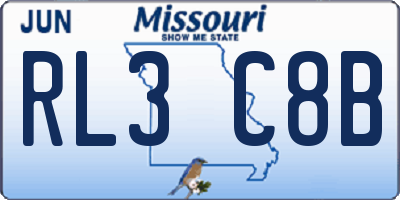 MO license plate RL3C8B