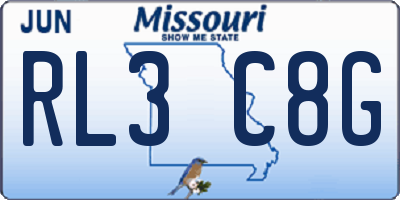 MO license plate RL3C8G