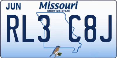 MO license plate RL3C8J