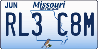 MO license plate RL3C8M