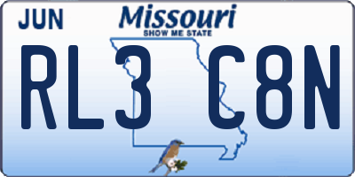 MO license plate RL3C8N