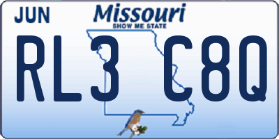 MO license plate RL3C8Q