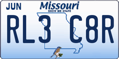 MO license plate RL3C8R