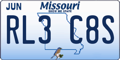 MO license plate RL3C8S