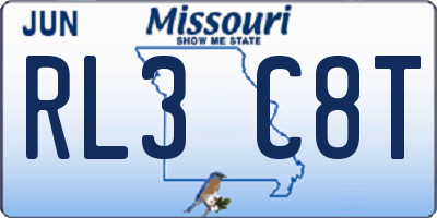 MO license plate RL3C8T