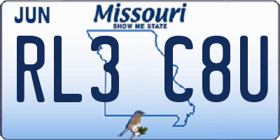 MO license plate RL3C8U