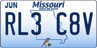 MO license plate RL3C8V