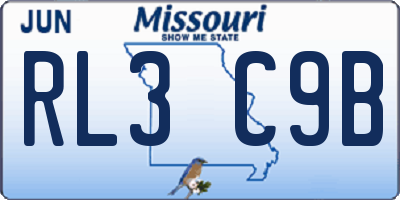 MO license plate RL3C9B