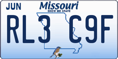 MO license plate RL3C9F