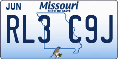 MO license plate RL3C9J