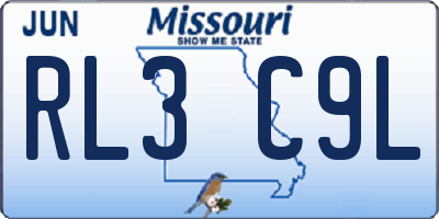 MO license plate RL3C9L