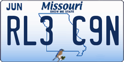 MO license plate RL3C9N