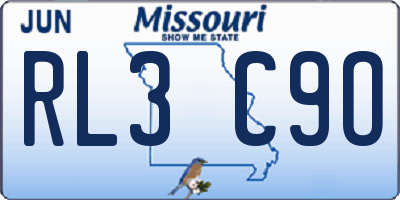 MO license plate RL3C9O
