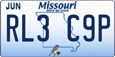 MO license plate RL3C9P