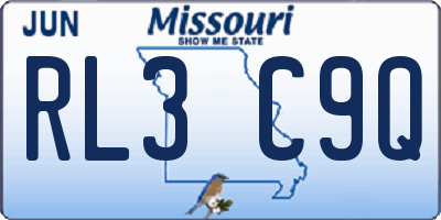 MO license plate RL3C9Q
