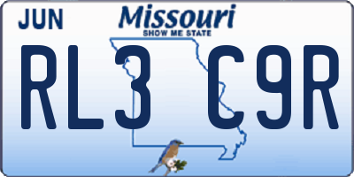 MO license plate RL3C9R