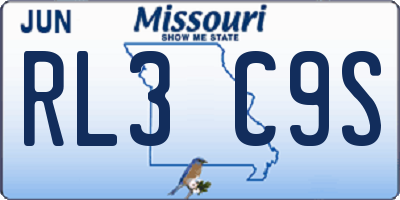MO license plate RL3C9S