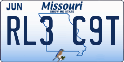 MO license plate RL3C9T