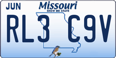 MO license plate RL3C9V