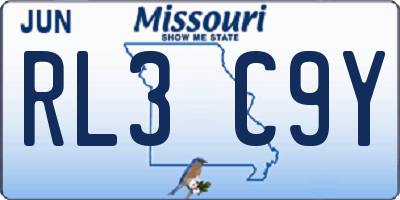 MO license plate RL3C9Y