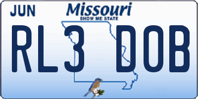 MO license plate RL3D0B