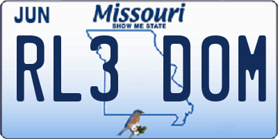 MO license plate RL3D0M