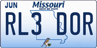MO license plate RL3D0R