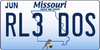 MO license plate RL3D0S