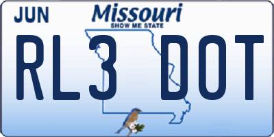 MO license plate RL3D0T