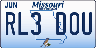 MO license plate RL3D0U
