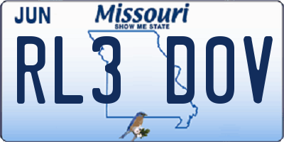 MO license plate RL3D0V