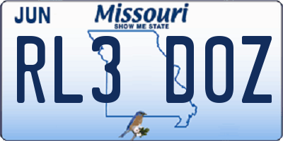 MO license plate RL3D0Z