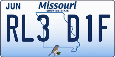 MO license plate RL3D1F