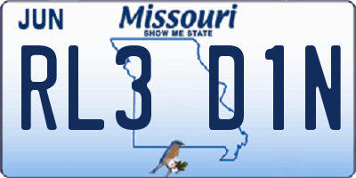 MO license plate RL3D1N
