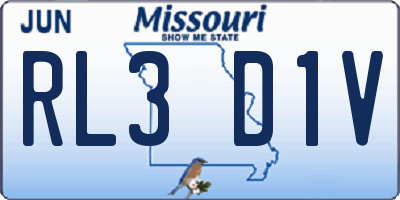 MO license plate RL3D1V