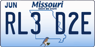 MO license plate RL3D2E