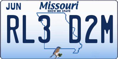 MO license plate RL3D2M