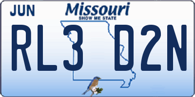 MO license plate RL3D2N