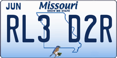 MO license plate RL3D2R