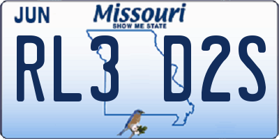 MO license plate RL3D2S