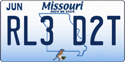 MO license plate RL3D2T