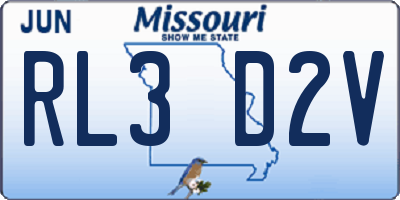 MO license plate RL3D2V