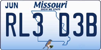 MO license plate RL3D3B