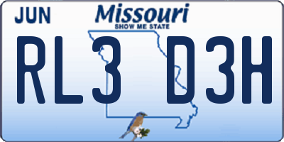 MO license plate RL3D3H