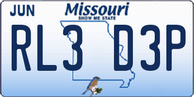 MO license plate RL3D3P